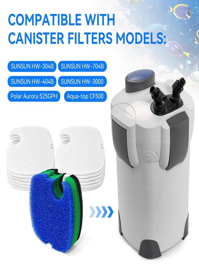 HDWGGD Canister Filter Pads Replacement for SUNSUN HW-304B/404B/704B/3000 CF500 Canister Filter Replacement for Aquarium Filter Pads Filter Media for SUNSUN，Aqua-TOP and Polar Aurora Canister Filter - Image 2